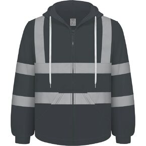 سترة حماية TCCFCCT Hi Vis للرجال والنساء من الدرجة 3 عاكسة للضوء، سترة بغطاء رأس عالية الوضوح للرجال، مساحين، متينة ومقاومة للأوساخ مع جزء سفلي أسود، WT-Yellow XL in Kuwait