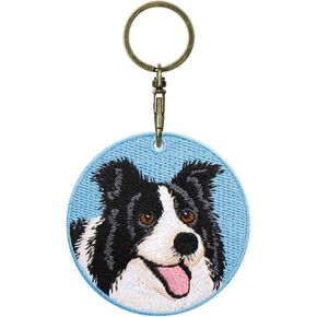 MC Fashion Double-sided Embroidered Cute Dog Portrait Keychain Accessory - Creative Gift Pendant Charm for Bags and Backpacks in Saudi Arabia