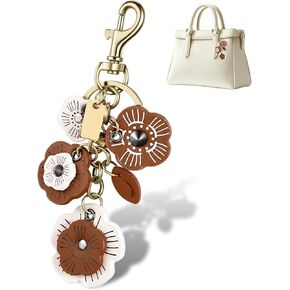 Flower Keychain, Metal Charms for Bags, Flower Leather Bag Charm for Women, Retro Bag Accessories Charms for Handbags, Backpack, Purse in Kuwait