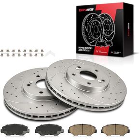 استبدال مجموعة دواسات الفرامل الأمامية والدوارات للجبهة من أجل: 2003-2008 Pilot، (دوار 11.81 بوصة)، 300 مم دوارات أمامية محفورة ومشقوقة ووسادات الفرامل in Kuwait