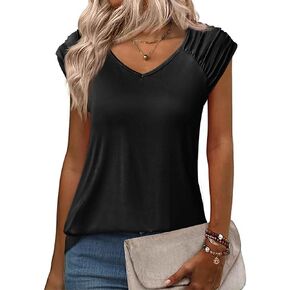 Zeagoo Womens Tank Tops Loose Fit Cute Cap Sleeve Tops Casual Dressy Basic T Shirts Trendy Summer Outfits Ombre Blue in Kuwait