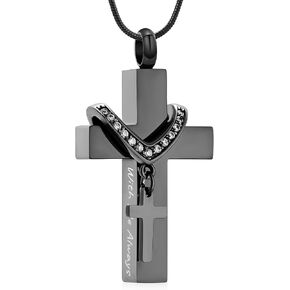 Cross Cremation Jewelry Urn Necklace for Human Ashes for Women Men With Me Always Memorial Ashes Keepsake Pendant in Saudi Arabia