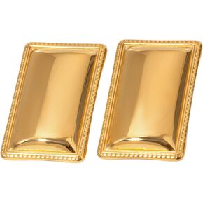Gold Rectangle Statement Earrings – Modern Lightweight Fashion Jewelry for Women in Kuwait