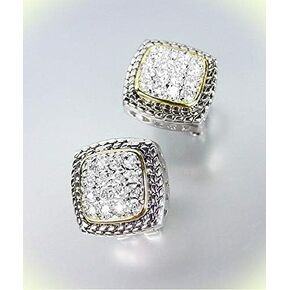 طقم أقراط مرصعة بكريستال تشيكوسلوفاكيا مرصعة بالذهب والفضة والقمح على طراز بالينيزي للنساء، مجموعة… in Kuwait