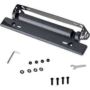 حامل لوحة الترخيص الأمامي للسيارة، حامل حامل لوحة ترخيص قابل للتعديل، دعامة لوحة ترخيص من الفولاذ المقاوم للصدأ قابلة للطي، ملحق تعديل نمط السباق بنفسك (ألياف الكربون) in Kuwait