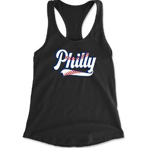 Philly Baseball Stitching Racerback Tank Top for Women, Soft, Flattering Fit in Kuwait