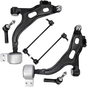 ذراع التحكم POWERGEAR K621603 K621604 6 قطع طقم تعليق أمامي سفلي مع وصلة كروية خارجية لقضيب ربط قضيب Sway لاستبدال 2005-2007 Ford Five Hundred Freestyle Mercury Montego in Kuwait