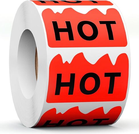 500 قطعة من ملصقات Rave Hot مقاس 2 × 1.2 بوصة لمطاعم الحفلات الهذيانية والأطعمة الحارة، ملصقات على شكل لهب أحمر فلوري من Risepekt تحدد العناصر الشائعة لمحلات السوبر ماركت والمتاجر in Kuwait