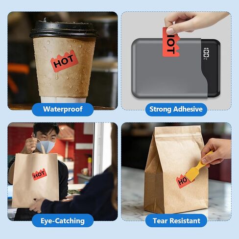 500 قطعة من ملصقات Rave Hot مقاس 2 × 1.2 بوصة لمطاعم الحفلات الهذيانية والأطعمة الحارة، ملصقات على شكل لهب أحمر فلوري من Risepekt تحدد العناصر الشائعة لمحلات السوبر ماركت والمتاجر in Kuwait