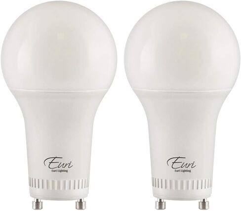 Euri Lighting EA19-14W1140eGV، LED متعدد فولت 120-277 فولت A19، 14 وات (ما يعادل 100 وات)، 4000 كلفن (أبيض ساطع) قاعدة GU24، تصنيف رطب، UL & Energy Star، ضمان 3 سنوات 15 ألف ساعة in Kuwait