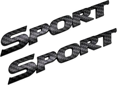 2PCS 3D Metal Car Sport Sticker, Metal Sport Edition Emblem Car Tailgate Decal Sticker, Personalise Sport Emblem Badge, Car 3D Logo Decoration Accessories, for Bumper Side Fender (Black) in Kuwait