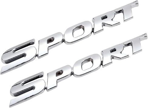 2PCS 3D Metal Car Sport Sticker, Metal Sport Edition Emblem Car Tailgate Decal Sticker, Personalise Sport Emblem Badge, Car 3D Logo Decoration Accessories, for Bumper Side Fender (Black) in Saudi Arabia