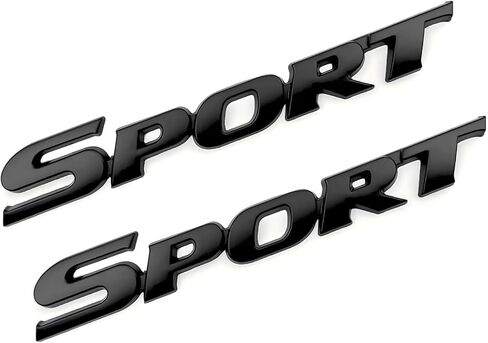 2PCS 3D Metal Car Sport Sticker, Metal Sport Edition Emblem Car Tailgate Decal Sticker, Personalise Sport Emblem Badge, Car 3D Logo Decoration Accessories, for Bumper Side Fender (Black) in Saudi Arabia