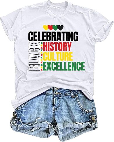 Black History Shirts for Women: Black History Month Shirt Celebrating Black History Culture Tee Top African American T-Shirt in Kuwait
