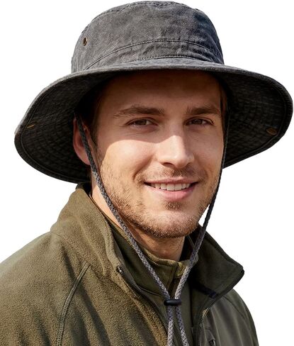 Zylioo XXL Boonie Hat for Big Heads, Wide Brim Sun Hat with Chin Strap in Kuwait