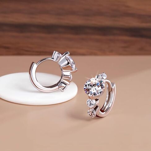 Dainty Cubic Zirconia Stud Earrings Silver Color Trendy Jewelry for Women in Saudi Arabia