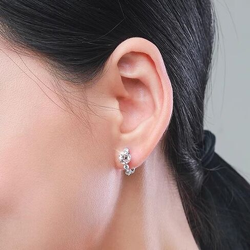 Dainty Cubic Zirconia Stud Earrings Silver Color Trendy Jewelry for Women in Saudi Arabia