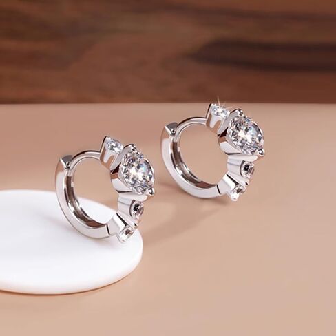 Dainty Cubic Zirconia Stud Earrings Silver Color Trendy Jewelry for Women in Saudi Arabia