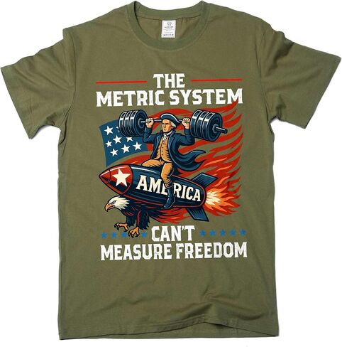 Funny 4th of July Tee Shirt Patriotic Metric System Can't Measure Freedom Washington T-Shirt Fourth USA tee in Kuwait