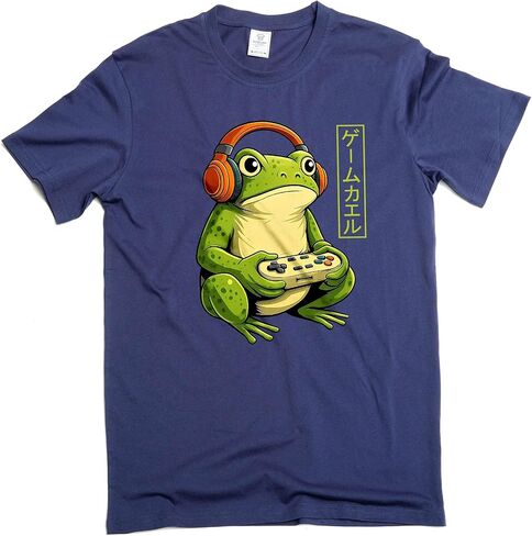 تي شيرت رجالي مضحك Gamer Frog على الطراز الياباني لعبة الضفدع مع جهاز تحكم لألعاب الفيديو in Kuwait