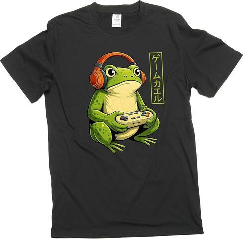 تي شيرت رجالي مضحك Gamer Frog على الطراز الياباني لعبة الضفدع مع جهاز تحكم لألعاب الفيديو in Kuwait