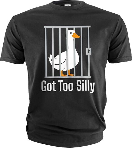 Funny Got Too Silly T-Shirt Goose in Jail Humorous tee Shirt in Kuwait