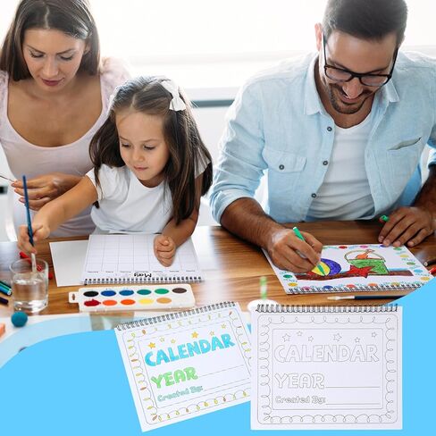 24 مجموعة من تقاويم الحائط الملونة لعام 2026، مقاس 10 × 8 بوصات، قم بتلوين التقويم الفارغ الخاص بك، نشاط ممتع، تقويم تلوين غير مؤرخ لمدة 12 شهرًا للتعلم التفاعلي في المنزل والفصل الدراسي in Kuwait