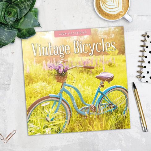 Red Robin 2026 Vintage Bicycles Monthly Wall Calendar | 12" x 24" Open | Premium Thick & Sturdy Paper | Hangable 12 Month Calendar | Lined Notes & To Do Area | Vivid Images | Plastic Free in Saudi Arabia