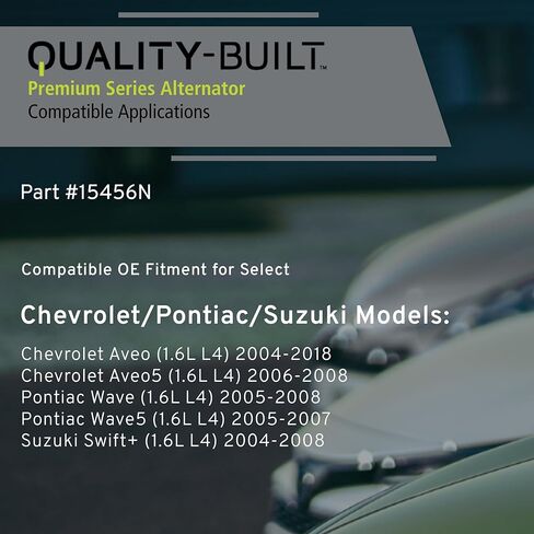 QUALITY-BUILT Premium New Alternator 15456N - OE Compatible with Select 2004-2018 Chevrolet/Pontiac/Suzuki (Aveo,Aveo5,Swift+,Wave,Wave5) in Kuwait