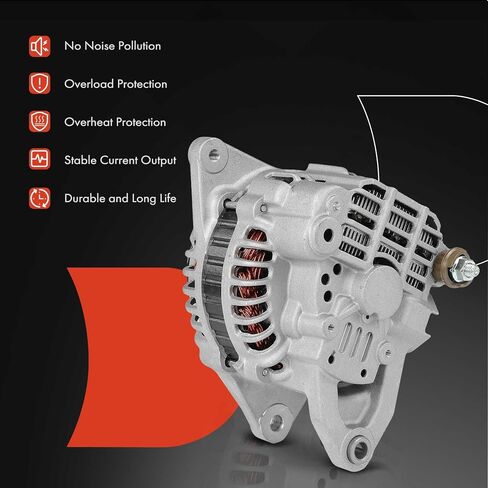 A-Premium Alternator Compatible with Mitsubishi Outlander 2003 L4 2.4L, 12V 90A 6-Groove Pulley Clockwise in Saudi Arabia
