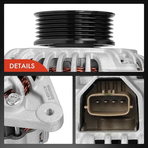 A-Premium Alternator Compatible with Mitsubishi Outlander 2003 L4 2.4L, 12V 90A 6-Groove Pulley Clockwise in Saudi Arabia