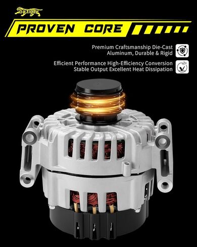 Oktiger Upgraded Alternator for Mercedes-benz Gls450 2017-2019, C43 Amg Glc43 Amg 2017-2023, E43 Amg 2017-2018 Gl450 Gle43 Amg Gle450 Amg, 3.0L V6 12V 200A CW 6-Groove Pulley OE 000-906-87-06 in Kuwait