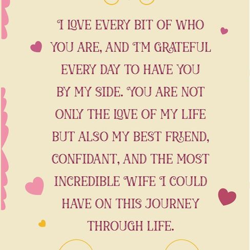 Prime Greetings Wife Valentine's Day Card, Made in America, Eco-Friendly, Thick Card Stock with Premium Envelope 5in x 7.75in, Packaged in Presentation Mailer in Saudi Arabia