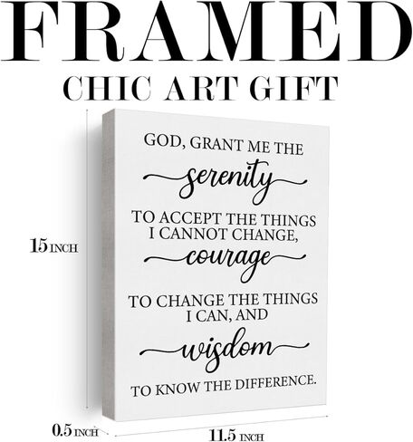 Inspirational Motivational Christian Wall Art Decor Poster Framed Painting Print God Grant Me the Serenity Canvas Artwork for Home Office Decor 12 X 15 Inch in Kuwait