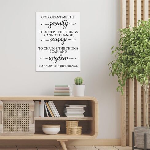 Inspirational Motivational Christian Wall Art Decor Poster Framed Painting Print God Grant Me the Serenity Canvas Artwork for Home Office Decor 12 X 15 Inch in Kuwait