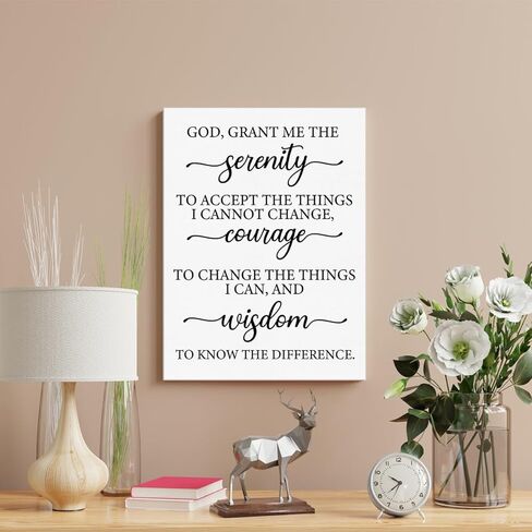 Inspirational Motivational Christian Wall Art Decor Poster Framed Painting Print God Grant Me the Serenity Canvas Artwork for Home Office Decor 12 X 15 Inch in Kuwait