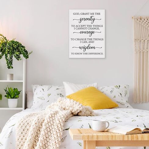 Inspirational Motivational Christian Wall Art Decor Poster Framed Painting Print God Grant Me the Serenity Canvas Artwork for Home Office Decor 12 X 15 Inch in Kuwait