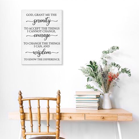 Inspirational Motivational Christian Wall Art Decor Poster Framed Painting Print God Grant Me the Serenity Canvas Artwork for Home Office Decor 12 X 15 Inch in Kuwait