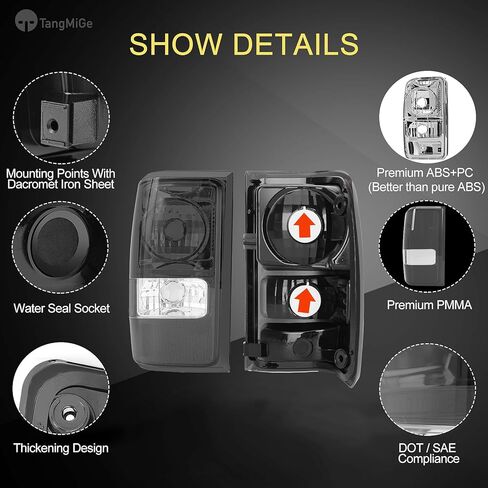 مصابيح TangMiGe الخلفية متوافقة مع Ford Ranger w/o STX Model 2001 2002 2003 2004 2005 2006 2007 2008 2009 2010 2011، زوج واحد من المصابيح الخلفية (أحمر داكن) in Kuwait