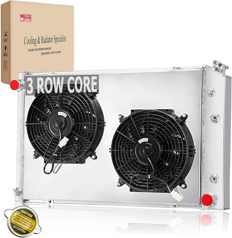 Radiator 3 Row for 1973-1991 Chevy Blazer C10 C20 C30 K10 K20 K30 GMC C1500 C2500 Suburban C3500 Jimmy 1974 1975 1976 1977 1978 1979 1981 1980 1983 1984 1985 1987 1982 1986 1988 1989 1990,w/Shroud Fan in Kuwait