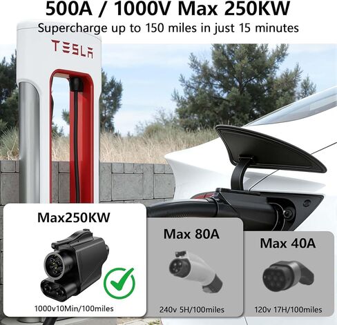 Upgraded NACS to CCS Adapter -500 Amps 1000V DC Fast Charge Adapter, Tesla Supercharger to CCS1 EV Adapter Compatible with Tesla Superchargers [Check with Your Automaker for Compatibility] in Saudi Arabia