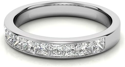 1.2 Carat Eternity Bands for Women, Princess Cut Moissanite Channel Anniversary Ring Sterling Silver Wedding Rings in Saudi Arabia