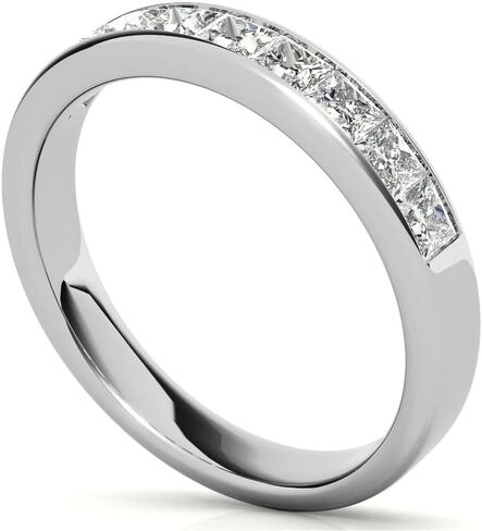 1.2 Carat Eternity Bands for Women, Princess Cut Moissanite Channel Anniversary Ring Sterling Silver Wedding Rings in Saudi Arabia