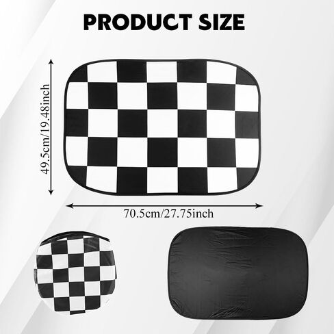2PCS Car Sunroof Sunshade, Sun Protection Car Roof Cover, Foldable UV-Resistant Reflector Breathable Sunshade Canopy, Auto Accessories Fit for Mini Cooper, Clubman, Countryman (Chequer) in Kuwait