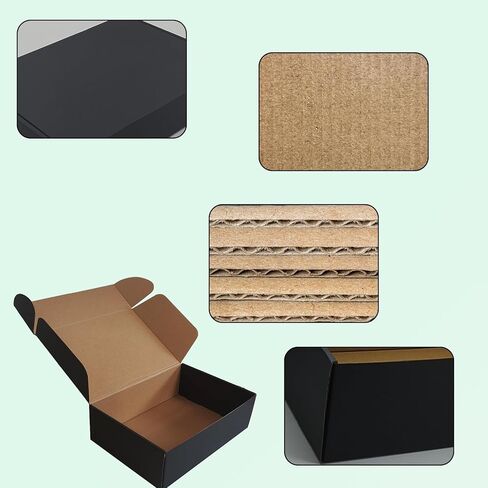 14x10x3 Black Shipping Boxes Set of 20, Corrugated Cardboard Mailers for Product Packaging & Mailing, Recyclable Small Business Shipping Supplies, Gift Boxes for Holiday Birthday Wedding Favors in Saudi Arabia