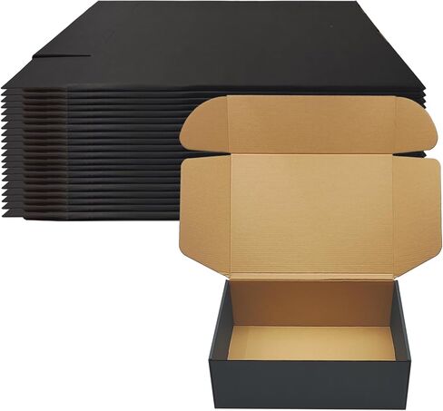 14x10x3 Black Shipping Boxes Set of 20, Corrugated Cardboard Mailers for Product Packaging & Mailing, Recyclable Small Business Shipping Supplies, Gift Boxes for Holiday Birthday Wedding Favors in Saudi Arabia