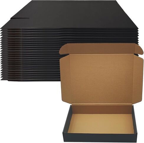 14x10x3 Black Shipping Boxes Set of 20, Corrugated Cardboard Mailers for Product Packaging & Mailing, Recyclable Small Business Shipping Supplies, Gift Boxes for Holiday Birthday Wedding Favors in Saudi Arabia