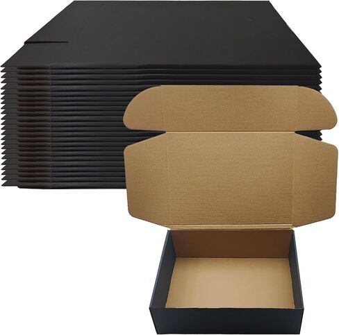 14x10x3 Black Shipping Boxes Set of 20, Corrugated Cardboard Mailers for Product Packaging & Mailing, Recyclable Small Business Shipping Supplies, Gift Boxes for Holiday Birthday Wedding Favors in Saudi Arabia