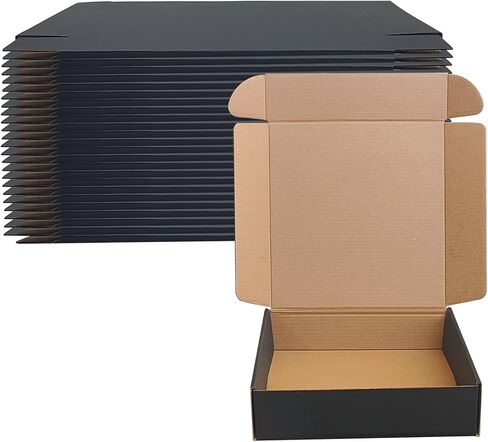 14x10x3 Black Shipping Boxes Set of 20, Corrugated Cardboard Mailers for Product Packaging & Mailing, Recyclable Small Business Shipping Supplies, Gift Boxes for Holiday Birthday Wedding Favors in Saudi Arabia
