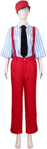 Kasane Costume Kasane Outfit Uniform Red Overalls Hat with Wig in Saudi Arabia